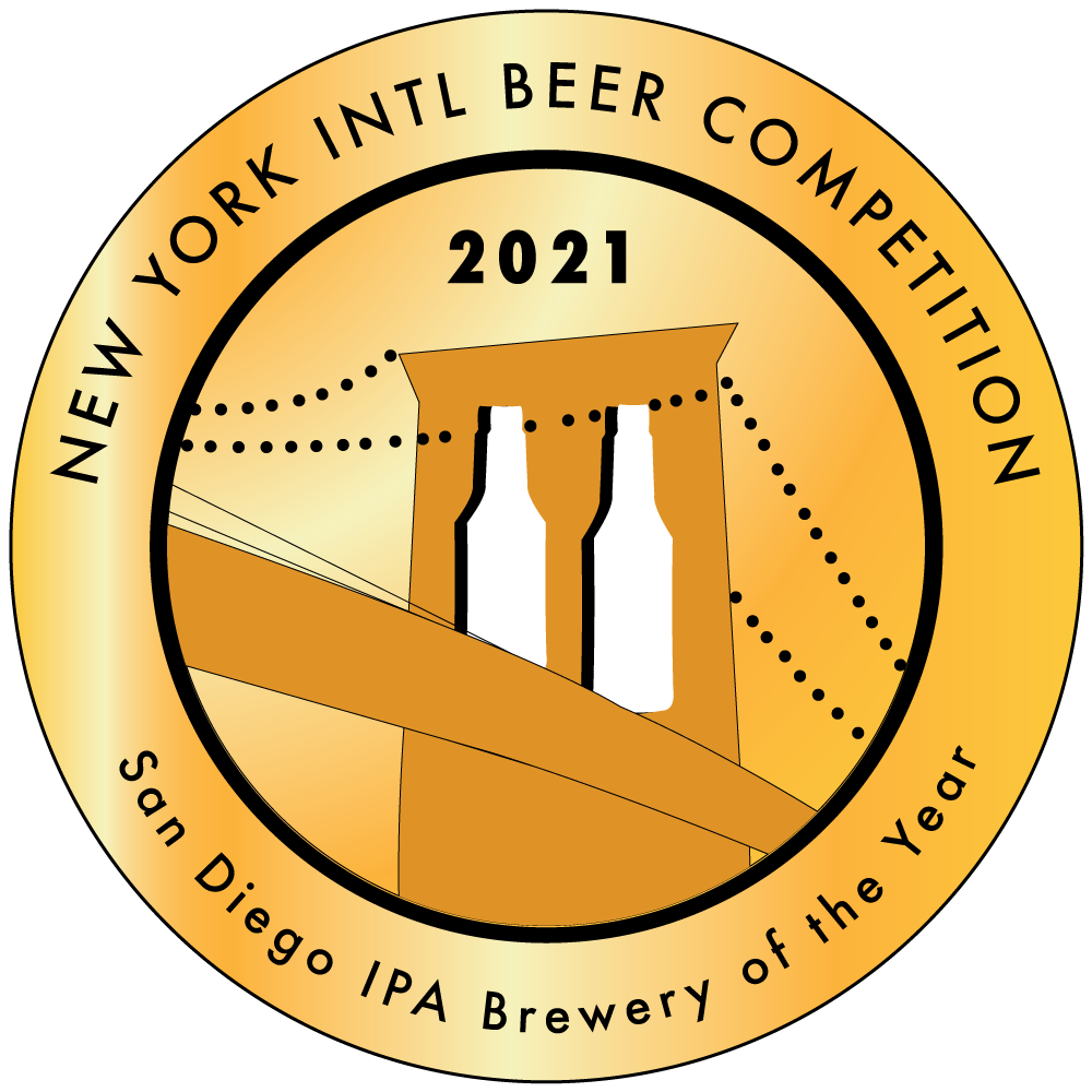 A badge for the new york international beer competition.