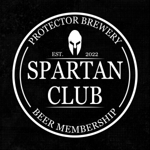 A black and white logo for the spartan club.